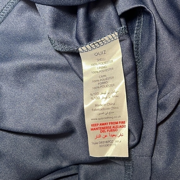 QUIZ Lace High Low Cocktail Party Dress in Midnight Blue Size Medium - Picture 11 of 11